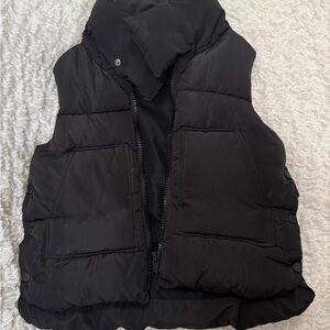 Zara Black Puffer Vest Girls 6-7